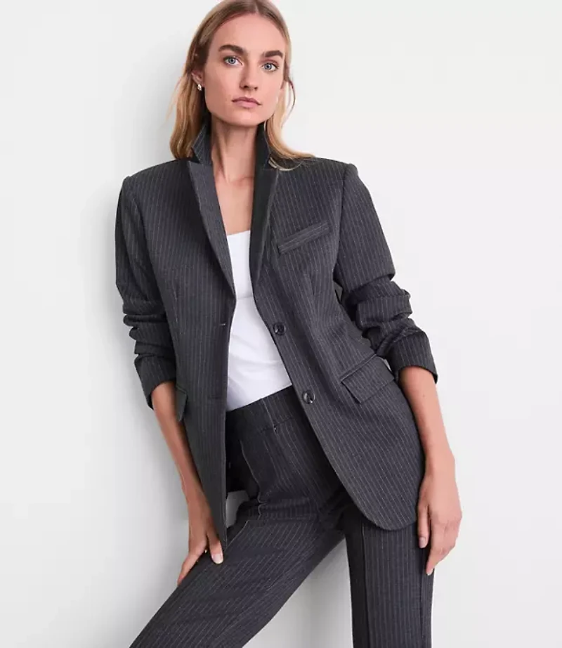 LOFT Versa Ponte Blazer Pinstripe