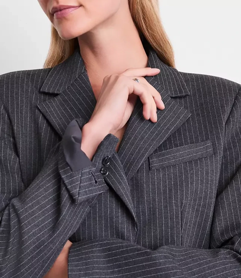 LOFT Versa Ponte Blazer Pinstripe
