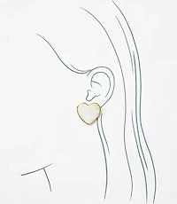 Mother Of Pearl Heart Statement Earrings
