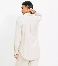 Linen Blend Everyday Oversized Pocket Shirt