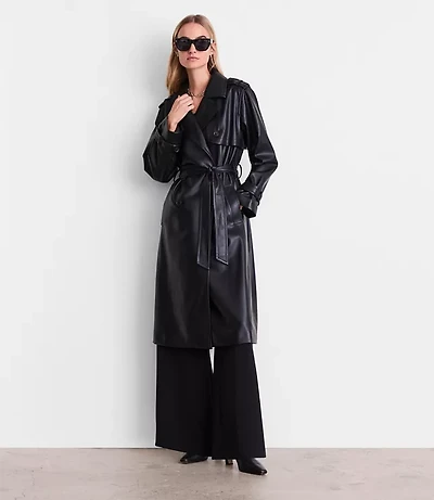 LOFT Versa Faux Leather Trench Coat