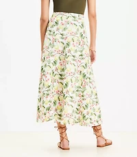 Petite Blossom Linen Blend Midi Skirt