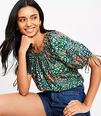 Petite Garden Tie Cuff Top