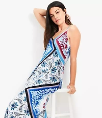 Petite Tiled Strappy Bias Midi Dress