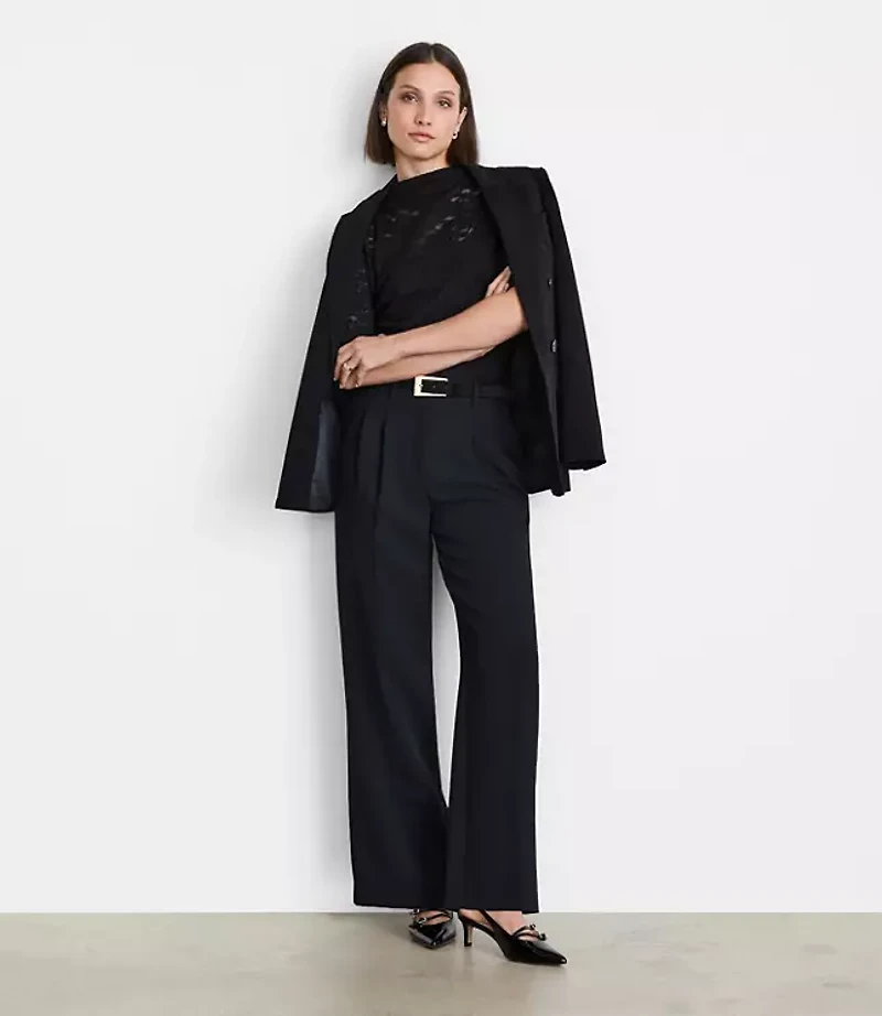 LOFT Versa Lace Elbow Sleeve Turtleneck Top