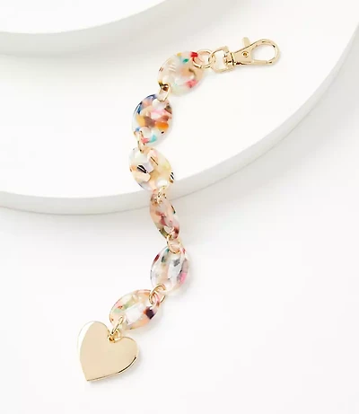 Heart Resin Chain Link Bag Charm