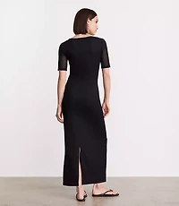 Petite LOFT Versa Stretch Mesh Midi Dress