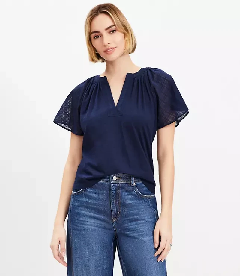 Mixed Media Flutter Top