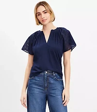 Mixed Media Flutter Top