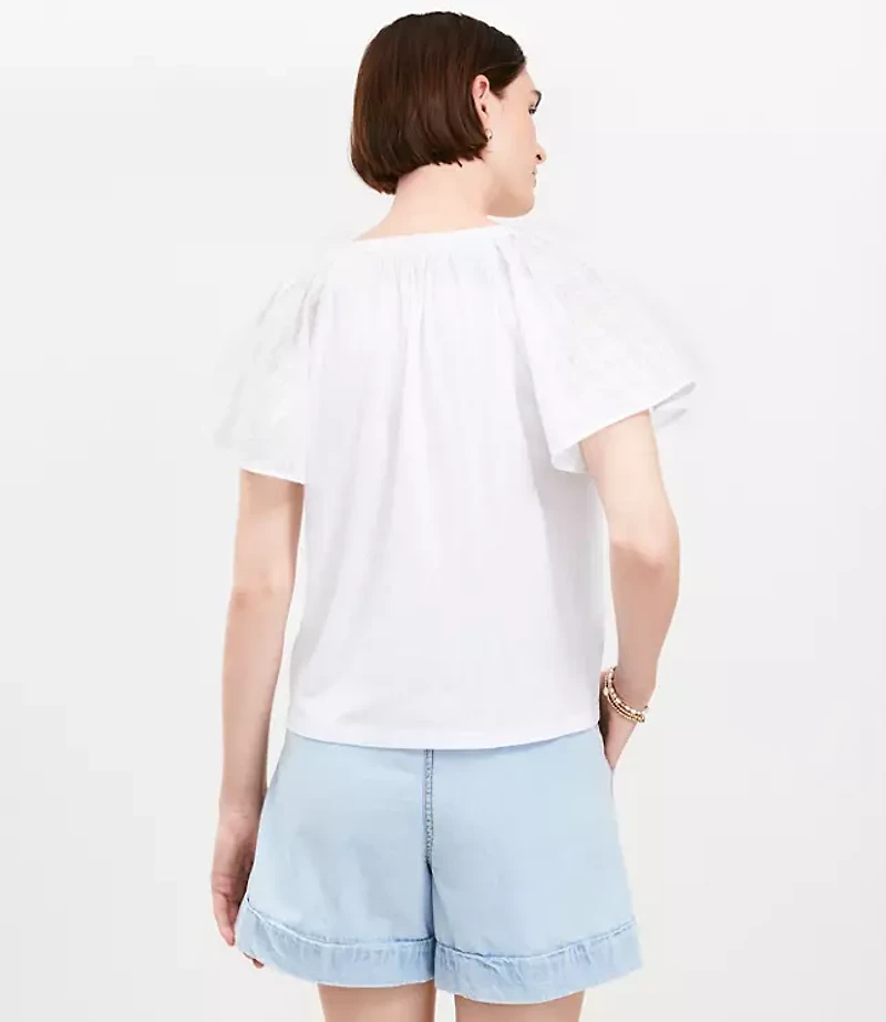 Mixed Media Flutter Top