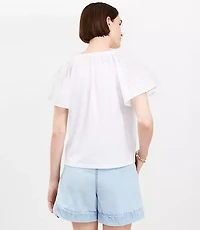 Mixed Media Flutter Top