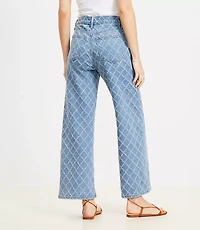 Petite Diamond High Rise Wide Leg Crop Jeans in Mid Stone Wash