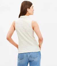 Puckered Mock Neck Top
