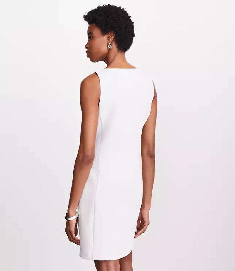 Petite LOFT Versa Crepe Drape Asymmetrical Vest Mini Dress