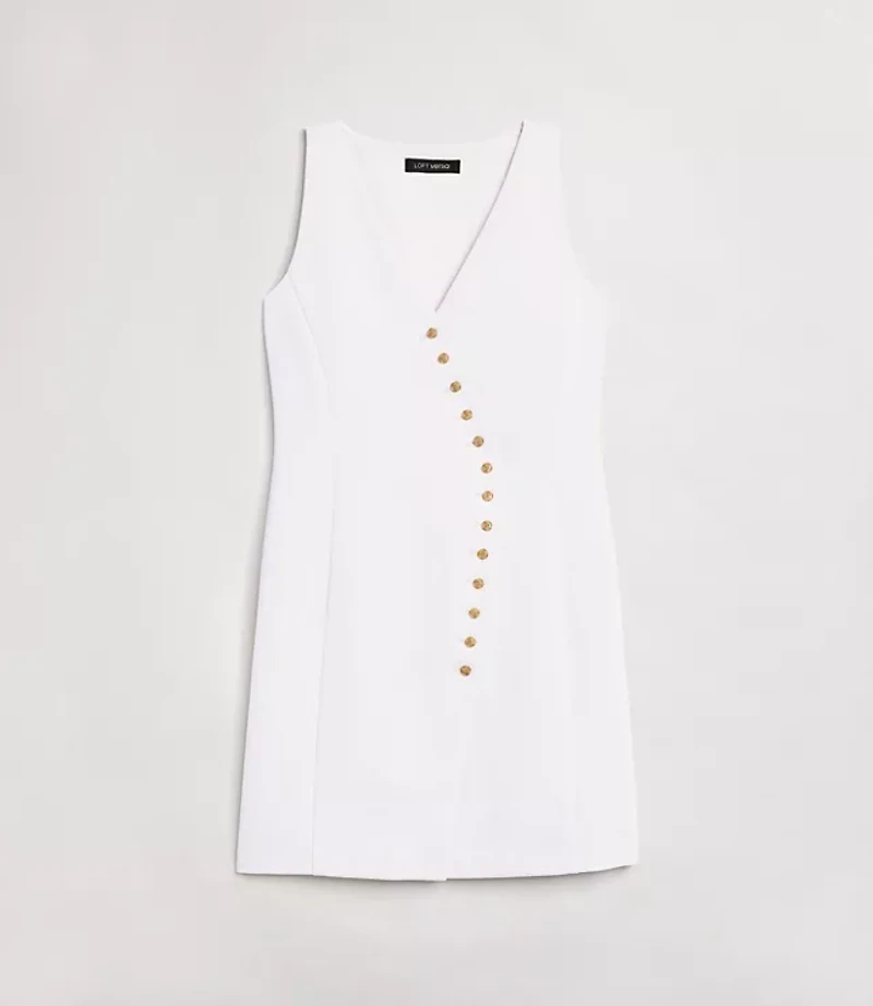 Petite LOFT Versa Crepe Drape Asymmetrical Vest Mini Dress