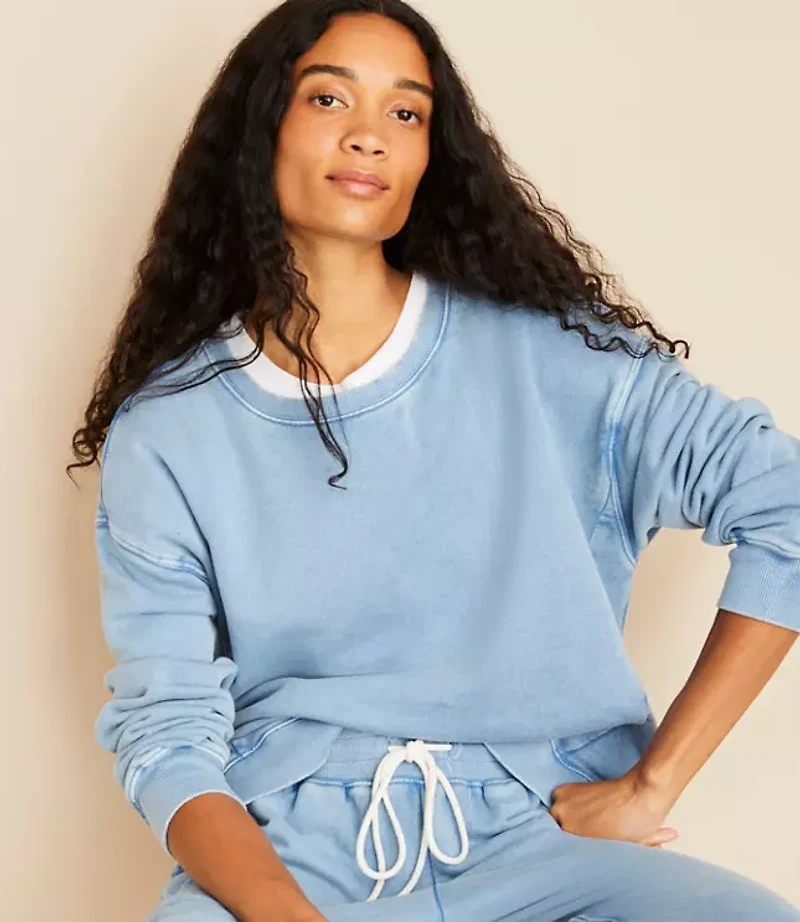 Lou & Grey Denim Washed Sweatshirt