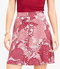 Petite Chambray Seamed Midi Skirt