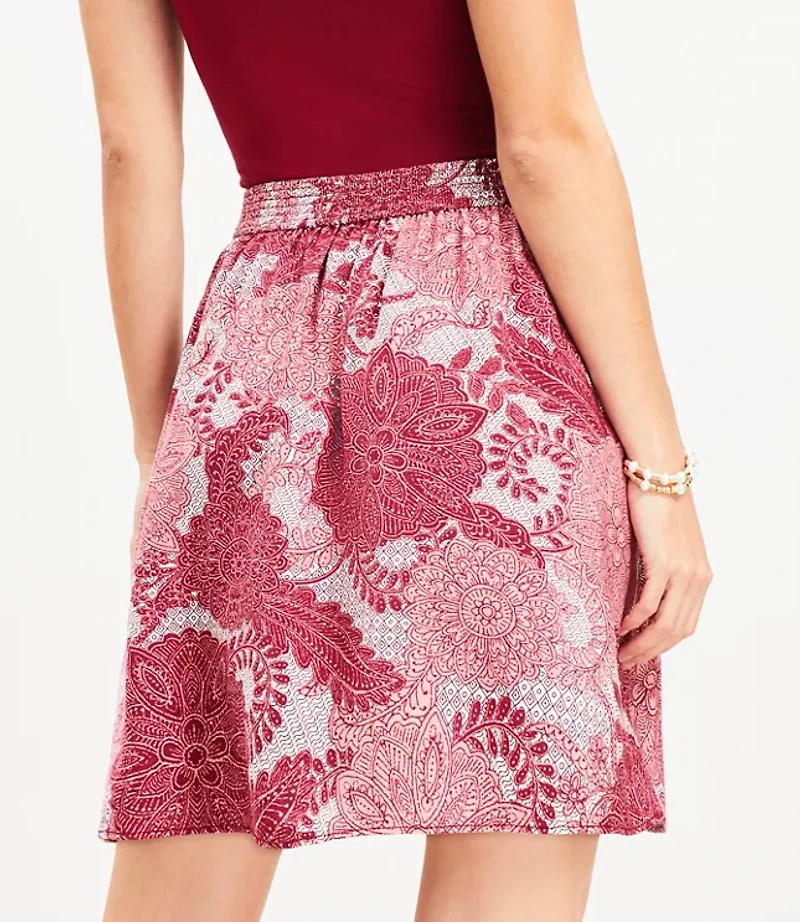 Petite Chambray Seamed Midi Skirt