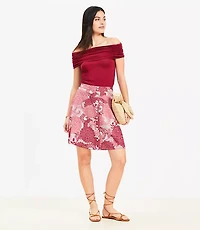 Petite Chambray Seamed Midi Skirt