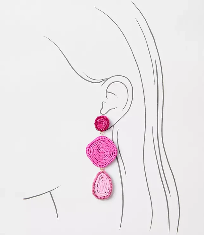 Linear Fabric Wrapped Statement Earrings