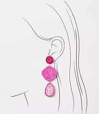 Linear Fabric Wrapped Statement Earrings