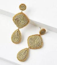 Linear Fabric Wrapped Statement Earrings