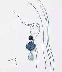 Linear Fabric Wrapped Statement Earrings