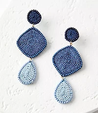 Linear Fabric Wrapped Statement Earrings
