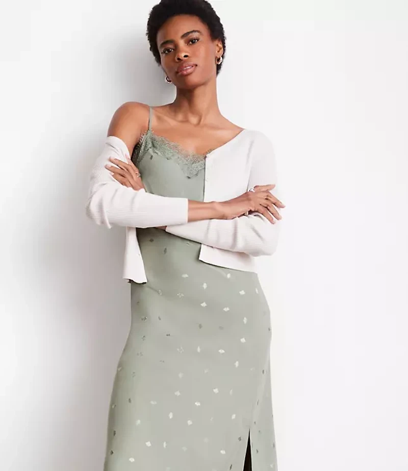 Petite LOFT Versa Gingko Strappy Midi Slip Dress