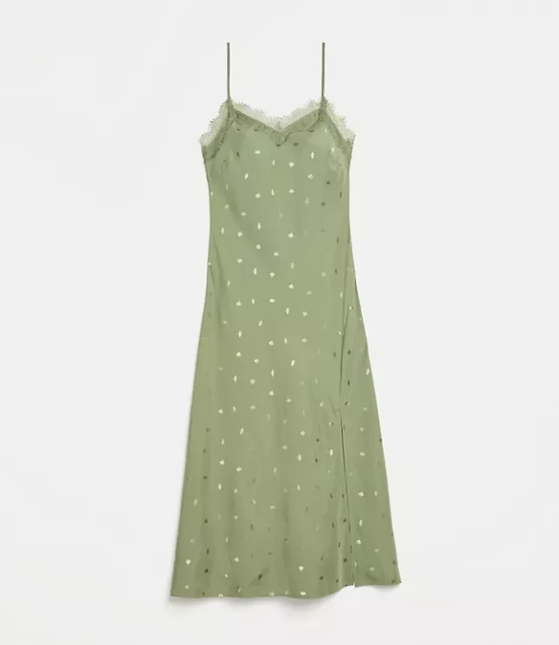 Petite LOFT Versa Gingko Strappy Midi Slip Dress