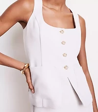 Petite LOFT Versa Crepe Drape Tank Pocket Vest