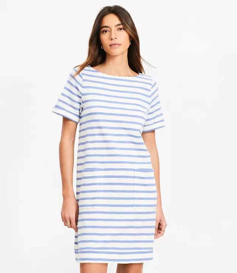 Petite Striped Pocket Tee Dress