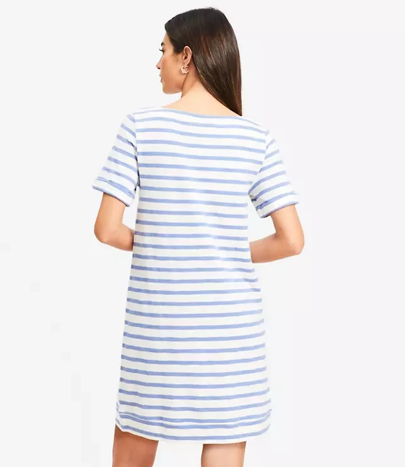 Petite Striped Pocket Tee Dress
