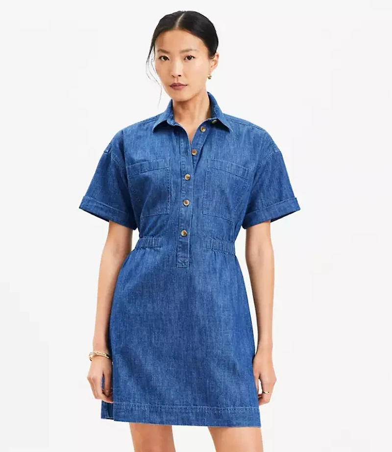 Denim Utility Mini Pocket Dress