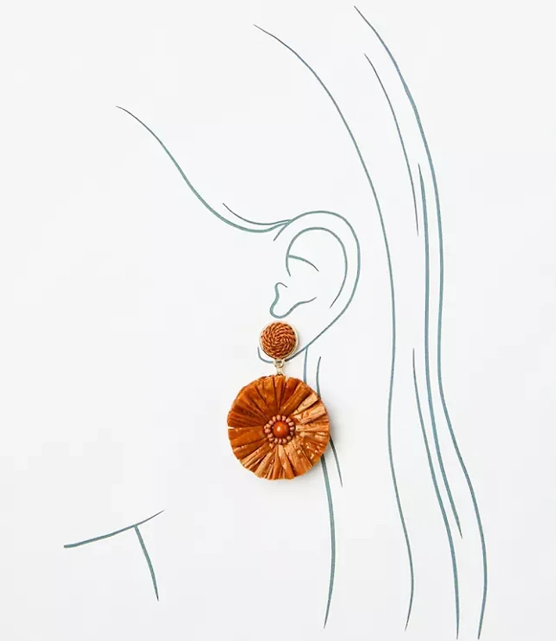Raffia Circle Statement Earrings