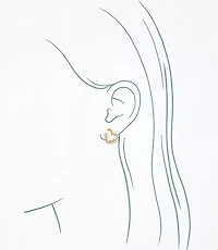 Heart Mixed Metal Stud Earrings