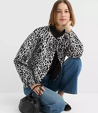 Snow Leopard Print Structured Jacket