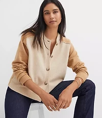 Petite Colorblock Saddle Sleeve Cardigan