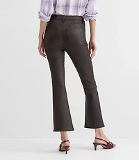 Petite Coated High Rise Kick Crop Jeans Brown