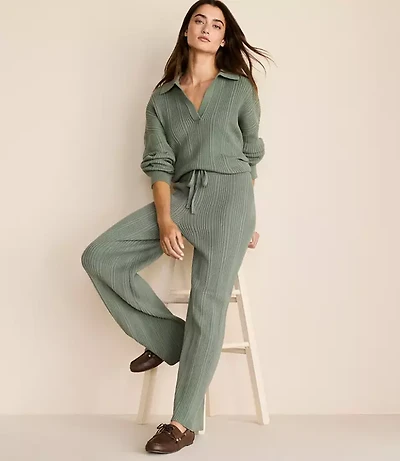 Lou & Grey Ribbed Wide Leg Sweater Pants