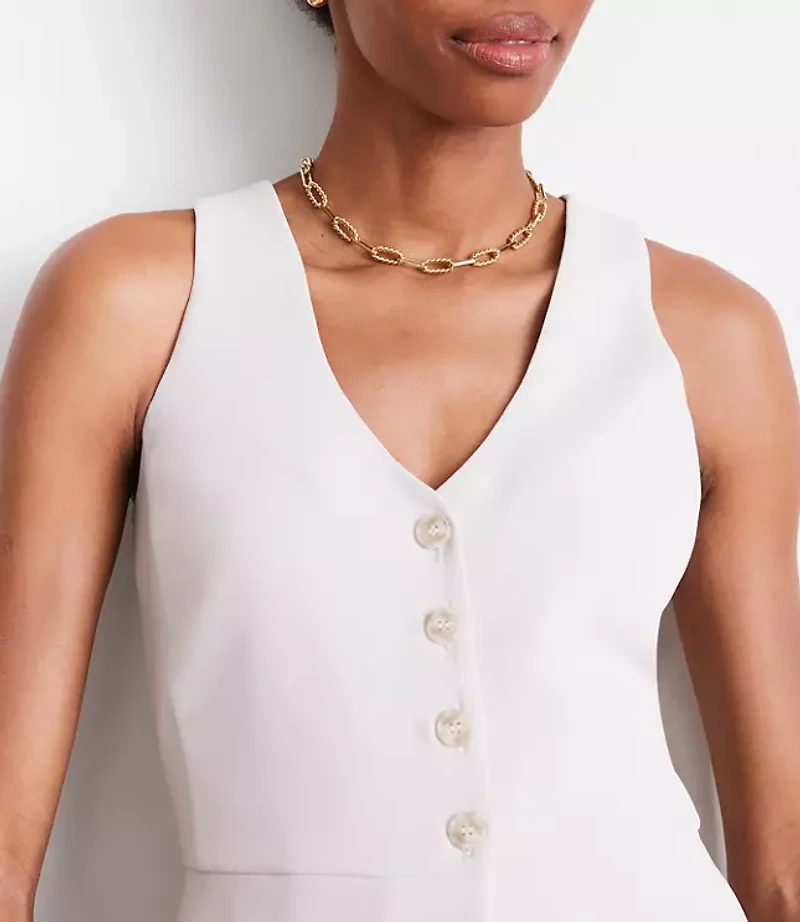 Petite LOFT Versa Crepe Drape Halter Vest