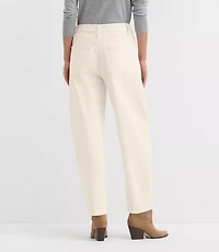 Petite High Rise Barrel Jeans Ivory