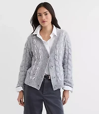 Lace Cable V-Neck Cardigan