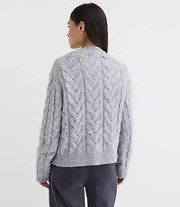 Lace Cable V-Neck Cardigan