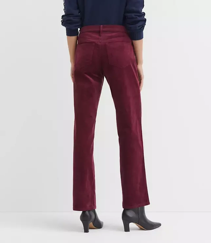 Petite Five Pocket Relaxed Straight Pants in Brushed Corduroy