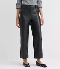 Curvy Wide Leg Pants Faux Leather