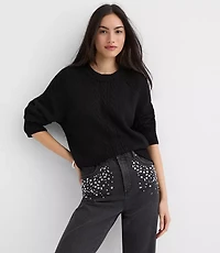 Petite Ribbed Cable Sweater