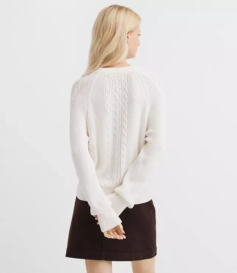 Petite Ribbed Cable Sweater