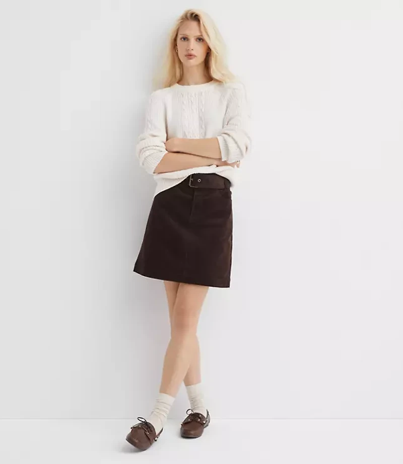 Petite Ribbed Cable Sweater