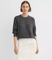 Petite Ribbed Cable Sweater